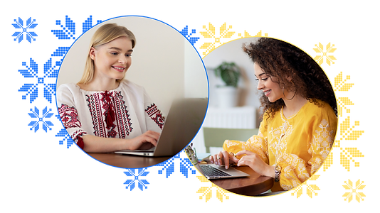 Image shows a tutor and a student of ENGin Speak Ukrainian program where are privat online Ukrainian lessons